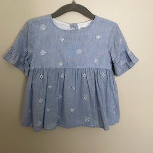 Zara Kid strip blue and white shirt 2-3T